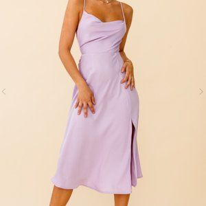 Suki Front Split Midi Dress Lilac